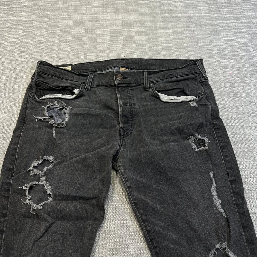True Religion Rocco Relaxed Skinny Jeans Mens 40x33 Distressed Gray  Made in USA